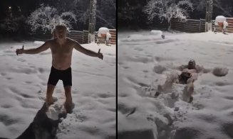Fostul șef al ANAF a publicat imagini video în care arată cum se „scaldă” în chiloți în zăpadă