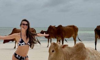Georgiana Lobonț, poze sexy... cu vacile. Pe o plajă din Zanzibar