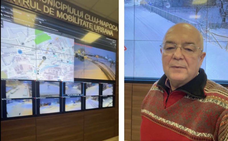 Primarul Emil Boc a petrecut toată noaptea în Comandamentul central de deszăpezire. A verificat intervențiile și a dat la lopată