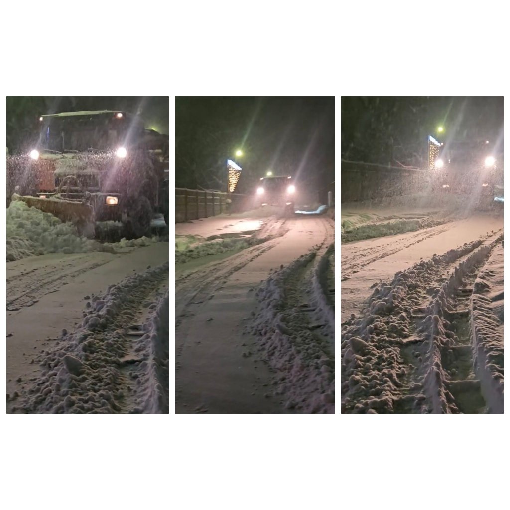 Primăria Jucu a trecut la treabă: Străzile acoperite de zăpadă, curățate de la primele ore ale dimineții