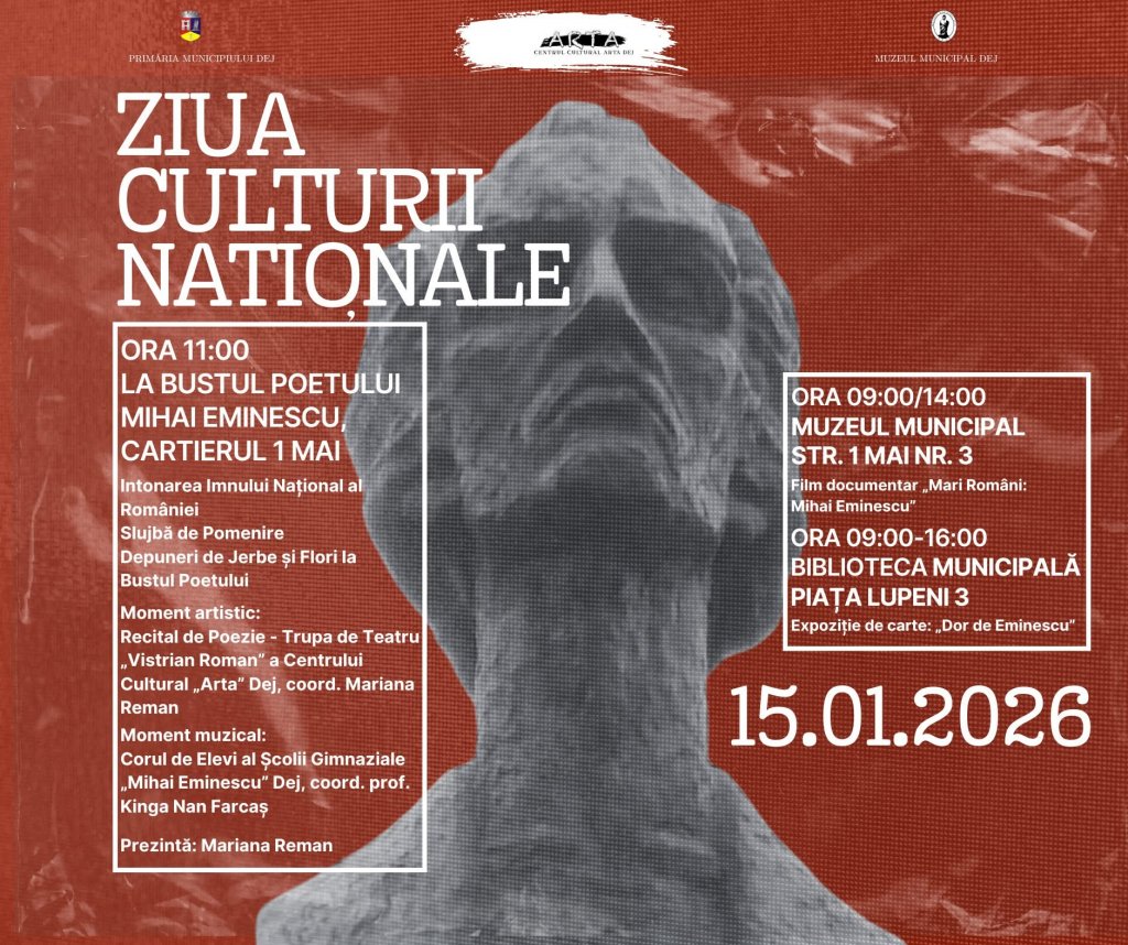 Ziua Culturii Naționale va fi marcată joi la Dej