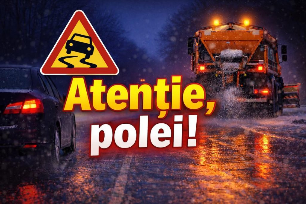 Atenție, șoferi! Risc de polei în județul Cluj. A fost emis COD GALBEN