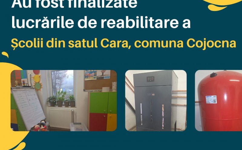 Școala din satul clujean Cara, reabilitată. Lucrările, confinanțate cu 200.000 lei de Consiliul Județean