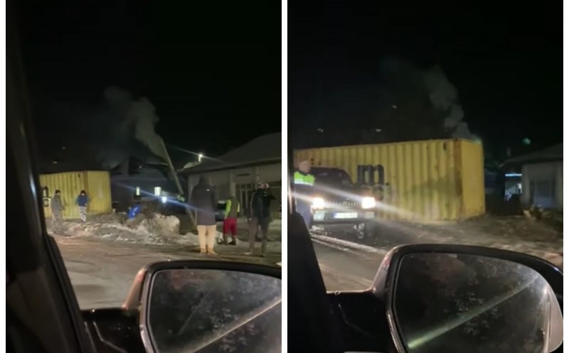 Accident grav în județul Cluj: containerul unui camion s-a desprins, a fost târât pe carosabil și a distrus trei stâlpi. Șoferul era beat