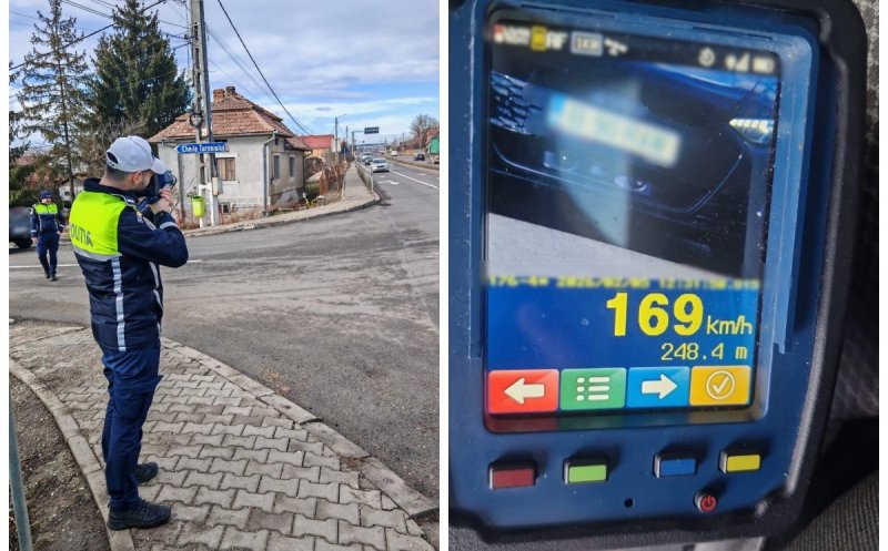 Șofer prins cu 169 km/h într-o zonă cu limită de 70 km/h. IPJ Cluj: "Ce s-ar fi întâmplat dacă ar fi apărut un pieton"