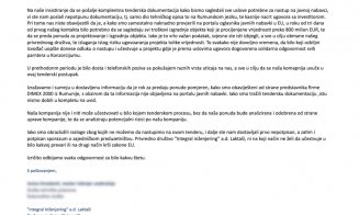 Dovada Integral că a refuzat să se asocieze cu românii de la Dimex pentru Centura Metropolitană