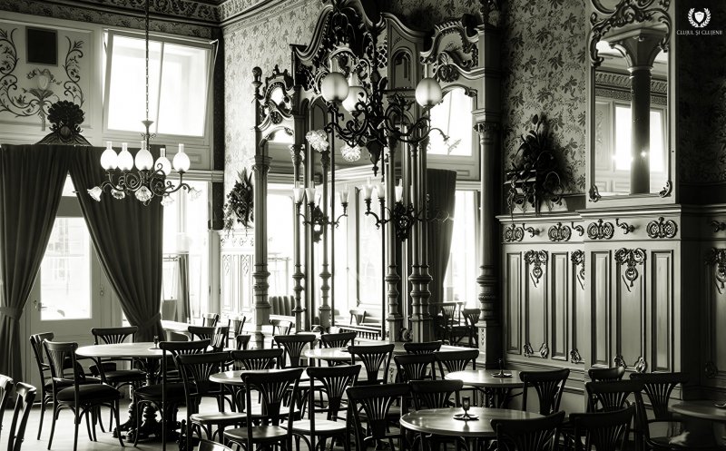 Vechiu Cluj - Interiorul cafenelei Europa (Kikakker), 1901