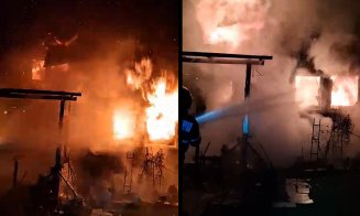 Cabană din zona de munte a Clujului, mistuită de flăcări / CAUZA incendiului
