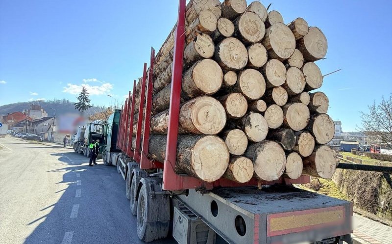 Polițiștii clujeni nu duc lipsă de ”clienți” în trafic: Vizați sunt și transportatorii de lemn / Amenzi de 52.000 de lei