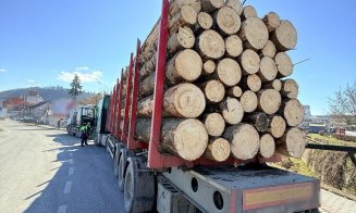 Polițiștii clujeni nu duc lipsă de ”clienți” în trafic: Vizați sunt și transportatorii de lemn / Amenzi de 52.000 de lei