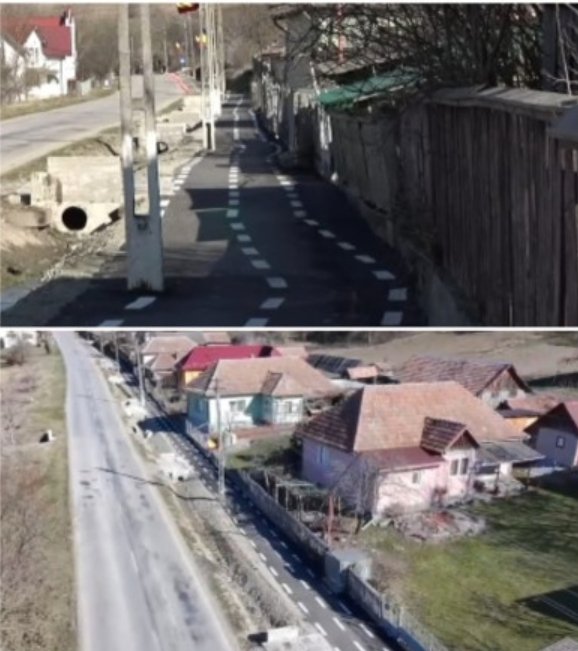 Comună din Cluj fără trotuare, dar cu pistă de biciclete strâmbă și denivelată. Localnicii i-au găsit repede întrebuințare