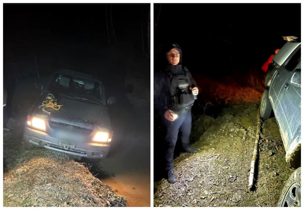 Două studente din Cluj, salvate de jandarmi după ce au rămas blocate cu mașina pe un drum forestier, în plină noapte