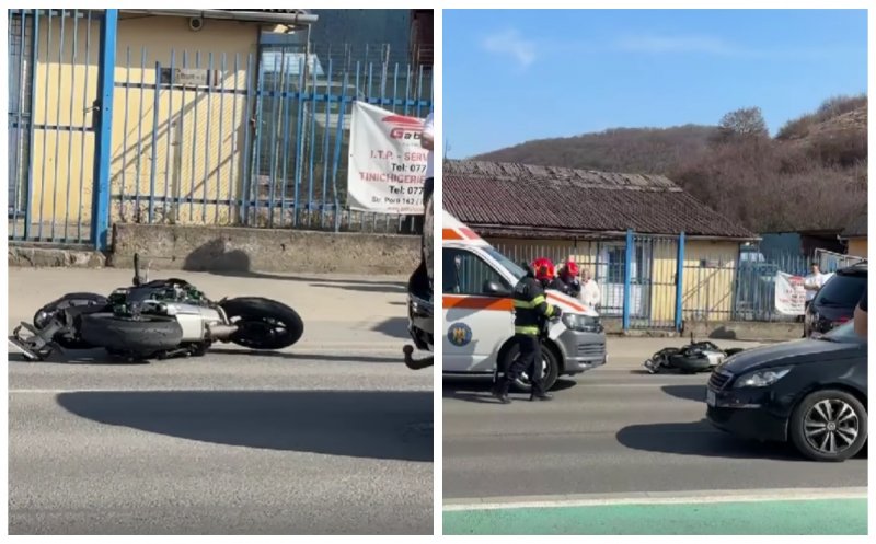 Accident rutier grav în Florești. Un motociclist a fost transportat la spital