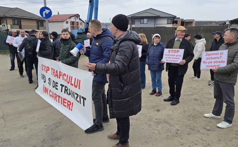 "Stop traficului greu și de tranzit în cartier!". Clujenii protestează din nou în Someșeni