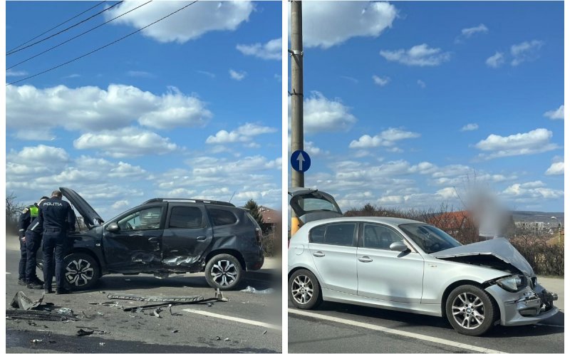 Coliziune între două autoturisme în Cluj-Napoca: două persoane au ajuns la spital