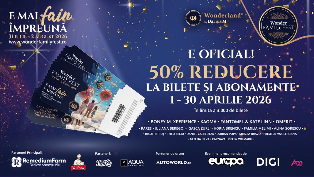 WONDER FAMILY FEST 2026: Line-up internațional și activități spectaculoase la cea de-a treia ediție a celui mai complex festival de familii din România