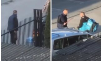 Imagini terifiante cu livratorul bătut cu ranga în plină zi, la Cluj