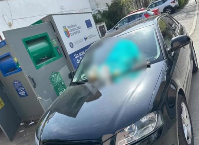 Un clujean a parcat lângă ghenă și s-a trezit cu un „cadou” pe mașină. "Bine a făcut" vs "Ce urât și josnic să faci asta"