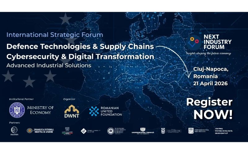 Next Industry Forum / PREMIERĂ la Cluj-Napoca: eveniment internațional dedicat tehnologiilor de apărare și securității cibernetice, pe 21 aprilie