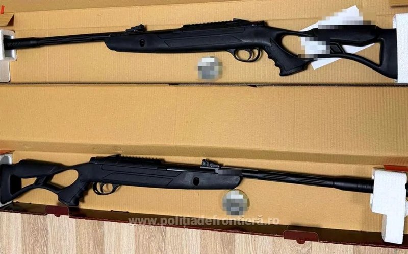 Arme cu aer comprimat și 400 de proiectile, descoperite într-un colet pe Aeroportul Cluj-Napoca