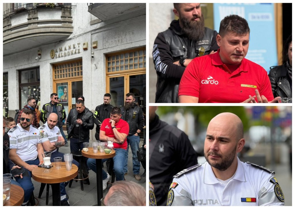 Motocicliștii din Cluj s-au întâlnit cu polițiștii „în afara orelor de program”, la o cafea. Ce au discutat