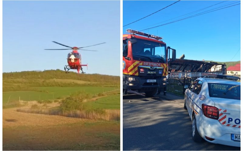 Cluj: Bărbat în stare gravă după un accident cu triciclul, preluat de elicopterul SMURD