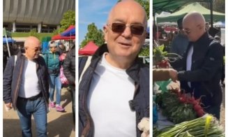 Emil Boc, la cumpărături în piața volantă lângă Cluj Arena: “Să mâncăm sănătos și să susținem economia locală”
