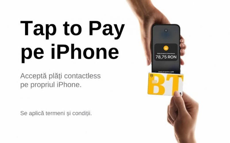 Aplicația BT POS oferă acum funcția „Tap to Pay” pe iPhone, permițând comercianților din România să accepte plăți contactless