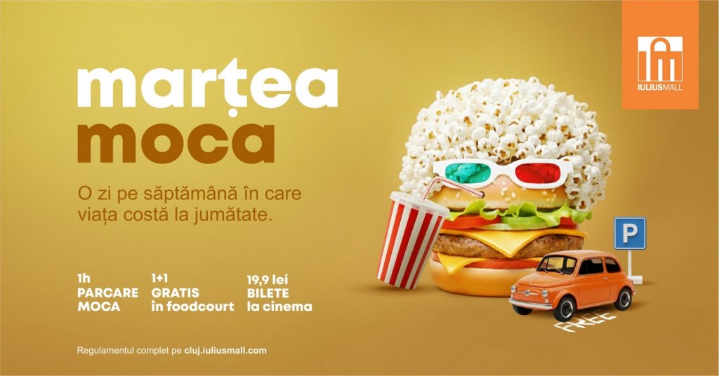 Iulius Mall lansează „Marțea Moca”: acea zi din săptămână când ai oferte 1+1 și promoții variate la brandurile tale favorite