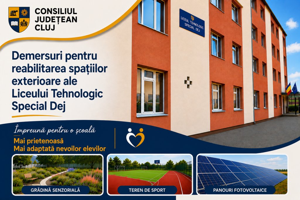 Investiție importantă pentru un Liceu special din județul Cluj. Va avea și sistem fotovoltaic