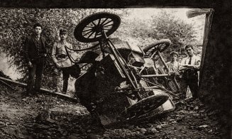 Locul accidentului de mașină al doctorului clujean László Koleszár, anul 1924