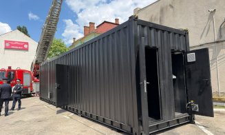 Container de antrenament pentru incendii la Cluj, investiție de peste 1 milion de lei: temperaturile ajung până la 1200°C