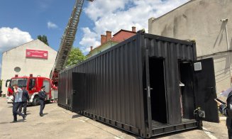 Container de antrenament pentru incendii la Cluj, investiție de peste 1 milion de lei: temperaturile ajung până la 1200°C