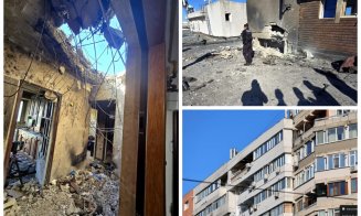 Imagini apocaliptice de la locul unde o dronă rusească s-a prăbușit peste un bloc din Galați