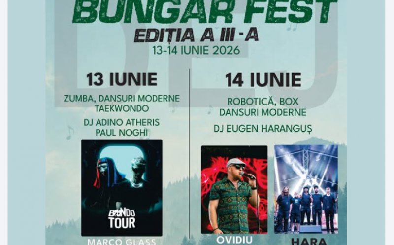 Bungăr Fest revine la Dej! Două zile de concerte, sport și distracție în Pădurea Bungăr/ Marco Glass, Bvcovia și Hara, cap de afiș