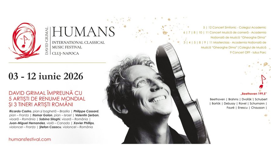 Clujul devine capitala muzicii clasice timp de 10 zile. Festivalul HUMANS începe cu un concert-eveniment dedicat lui Beethoven