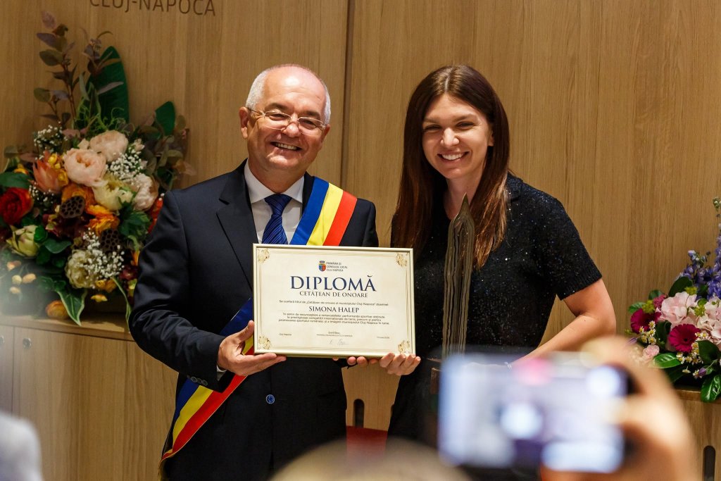 Simona Halep, Cetățean de Onoare al Clujului. Mesajul emoționant al fostei campioane: „Clujul este acasă pentru mine”