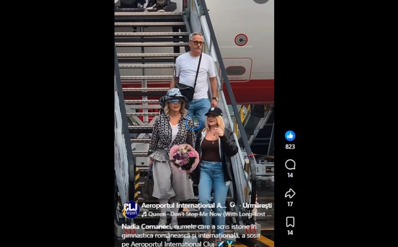 Nadia Comăneci a ajuns la Cluj-Napoca. Participă la Sports Festival și la TIFF