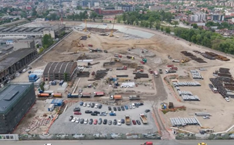Șantierul RIVUS Cluj-Napoca în iunie 2026. IMAGINI NOI cu lucrările celui mai spectaculos proiect de regenerare urbană din România