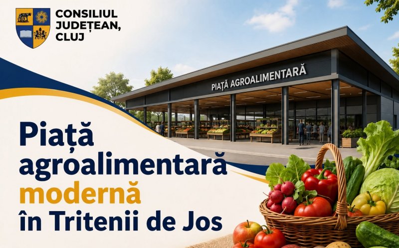 Piață agroalimentară modernă într-o localitate din Cluj. Tișe: „Dorim ca acest model să fie transpus la nivelul cât mai multor comune din județ”