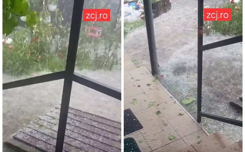 Cod Portocaliu cu efecte devastatoare: grindina uriașă a făcut ravagii într-o localitate din Cluj