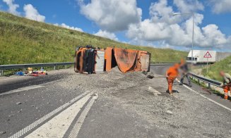 De ce s-a răsturnat autocamionul pe A3 la Nădășelu. Ce au descoperit polițiștii clujeni după primele verificări