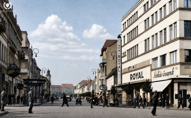 Bulevardul Eroilor văzut din Piața Avram Iancu, anii '40