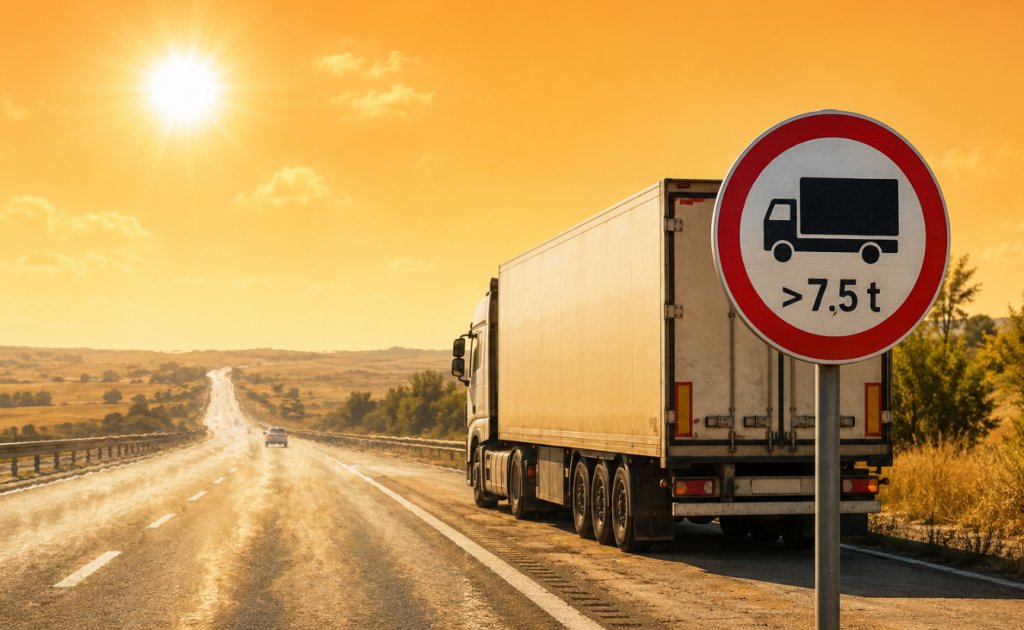 Restricții de circulație pentru camioane în Cluj și alte 35 de județe din cauza caniculei