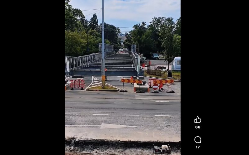 Viceprimarul Tarcea, pe șantierul podului provizoriu din Grigorescu: ''Structura podului se vede deja, însă lucrarea continuă''