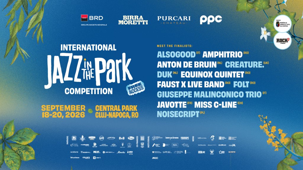 Jazz in the Park Competition anunță noua generație de jazz european: 12 trupe din 7 țări europene urcă în septembrie pe scena competiției