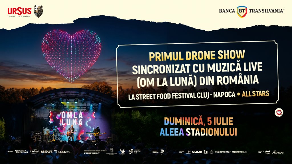  Duminică, la Street FOOD Festival Cluj-Napoca - show de drone în premieră națională 
