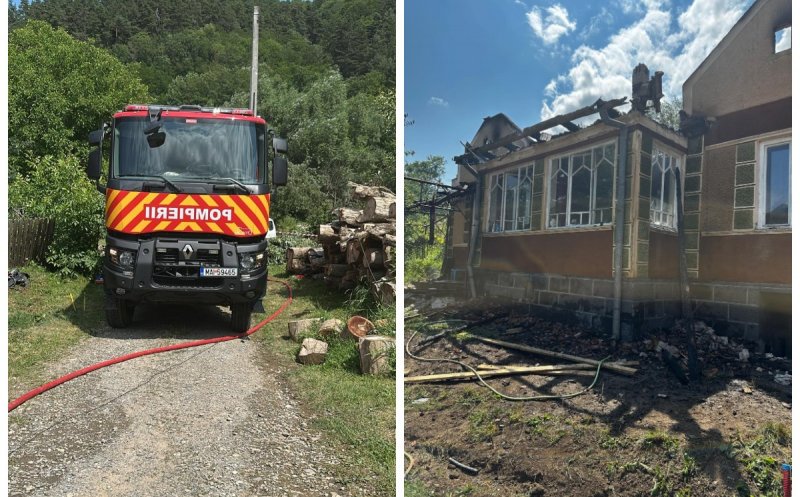 Flăcări uriașe la o locuință din Cluj. O butelie aflată în interior a amplificat pericolul