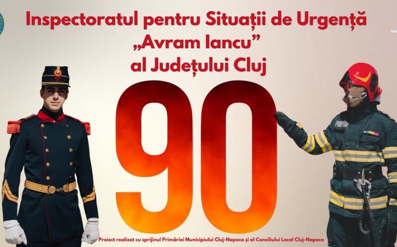 ISU Cluj sărbătorește 90 de ani de la înființarea unității de pompieri militari. Ceremonial și expoziție de tehnică în Parcul Central