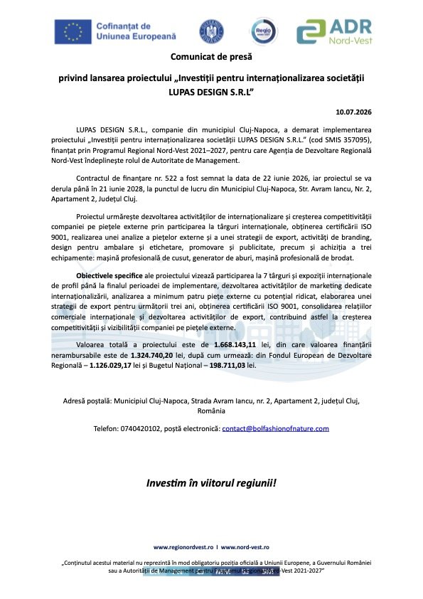Comunicat de presă